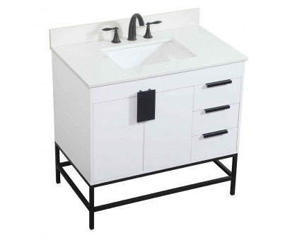 Elegant Bathroom Vanity - White (VF48836MWH-BS)