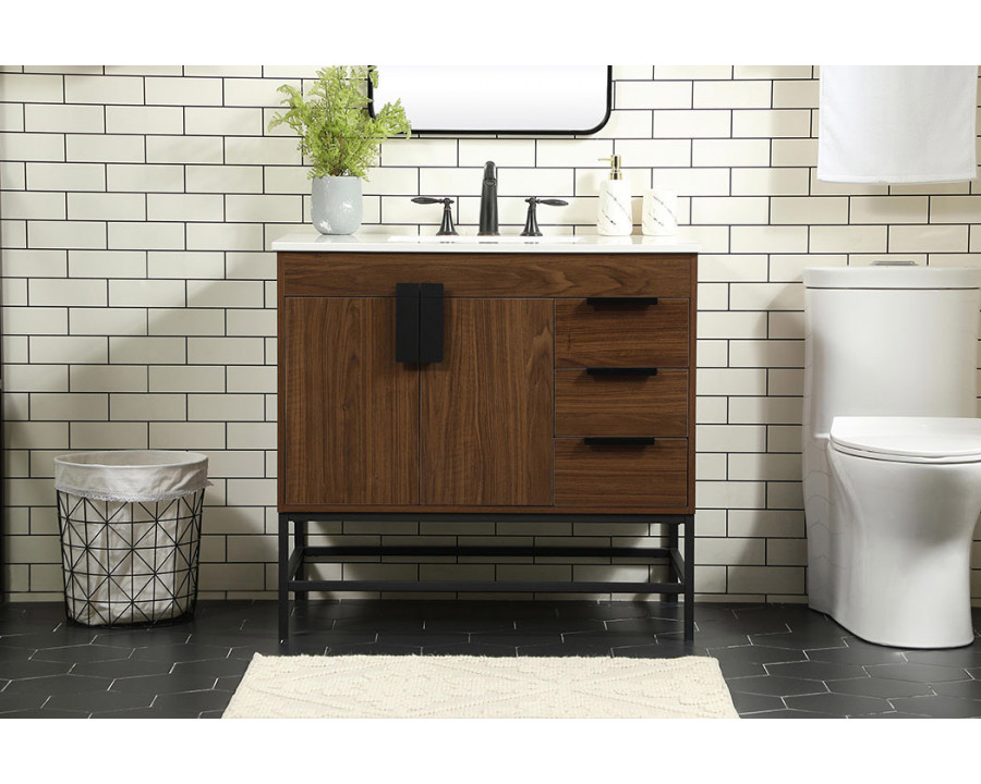 Elegant Bathroom Vanity - Walnut (VF48836MWT)