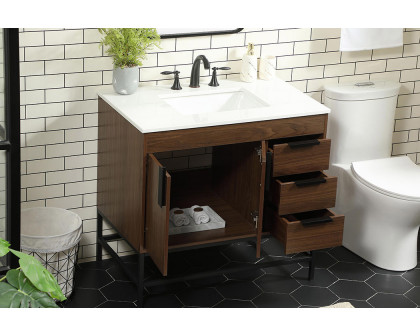 Elegant Bathroom Vanity - Walnut (VF48836MWT)