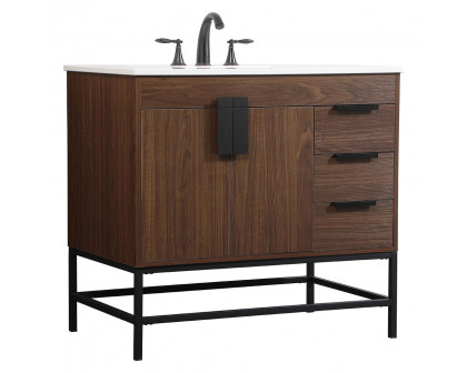 Elegant Bathroom Vanity - Walnut (VF48836MWT)