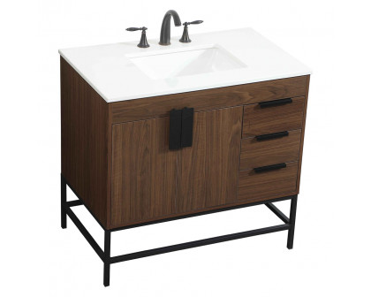 Elegant Bathroom Vanity - Walnut (VF48836MWT)