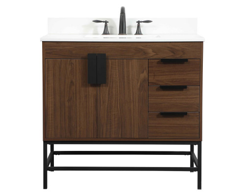 Elegant Bathroom Vanity - Walnut (VF48836MWT-BS)