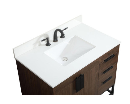 Elegant Bathroom Vanity - Walnut (VF48836MWT-BS)