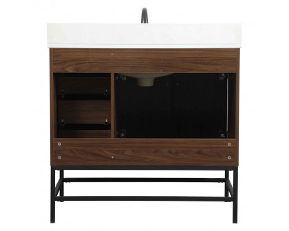 Elegant Bathroom Vanity - Walnut (VF48836MWT-BS)