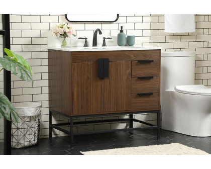 Elegant Bathroom Vanity - Walnut (VF48836MWT-BS)