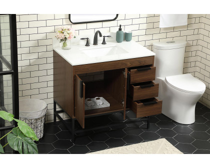 Elegant Bathroom Vanity - Walnut (VF48836MWT-BS)