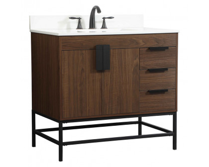 Elegant Bathroom Vanity - Walnut (VF48836MWT-BS)