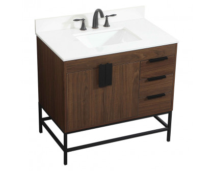 Elegant Bathroom Vanity - Walnut (VF48836MWT-BS)