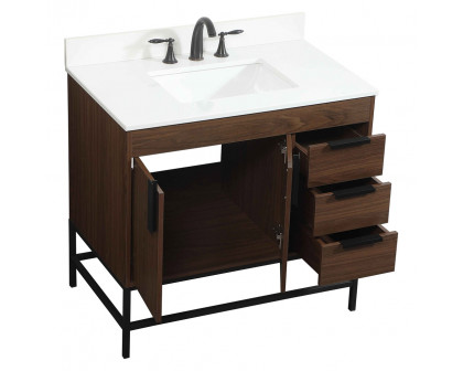 Elegant Bathroom Vanity - Walnut (VF48836MWT-BS)