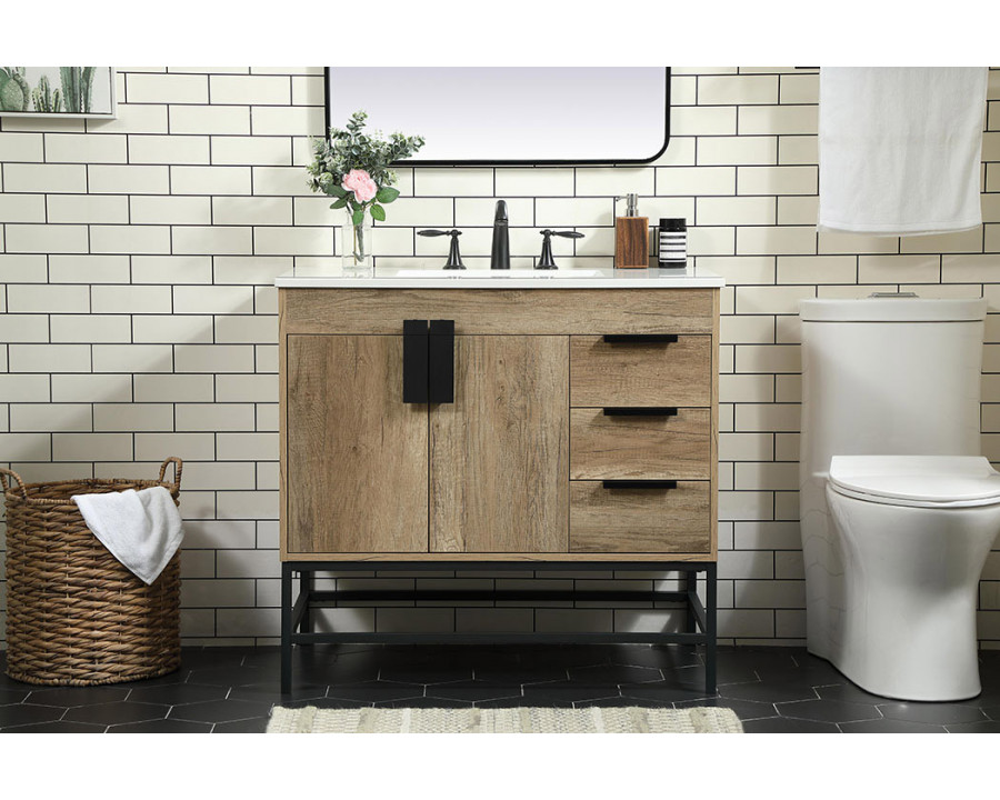 Elegant Bathroom Vanity - Natural Oak (VF48836NT)