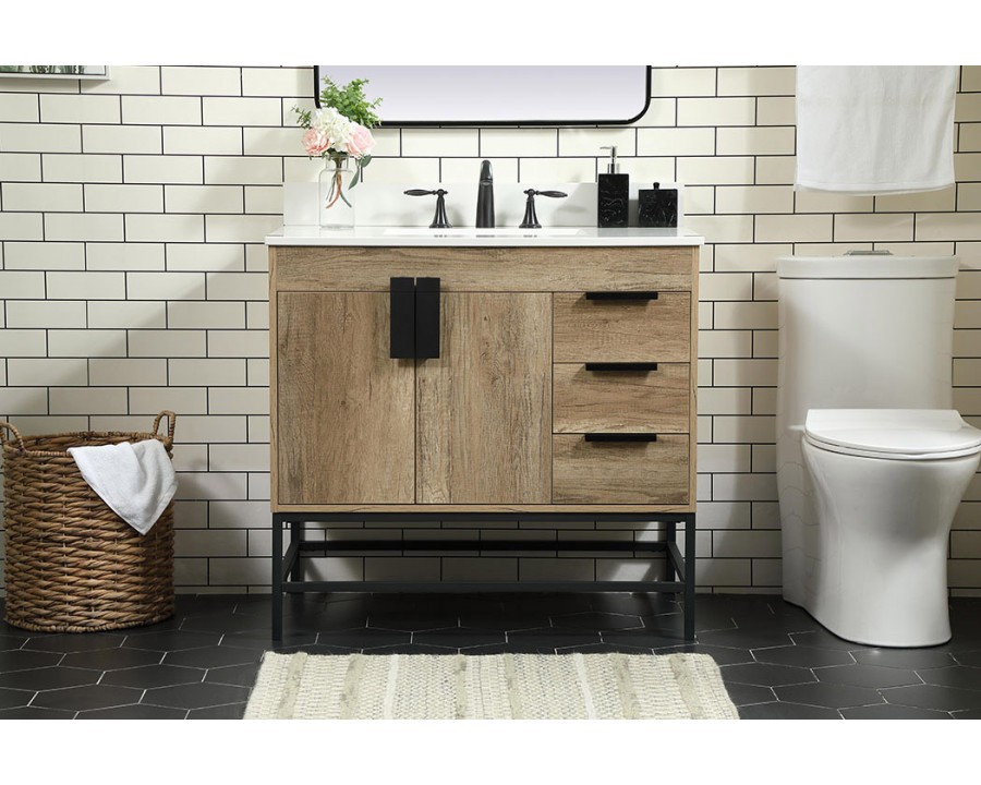 Elegant Bathroom Vanity - Natural Oak (VF48836NT-BS)