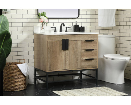 Elegant Bathroom Vanity - Natural Oak (VF48836NT-BS)