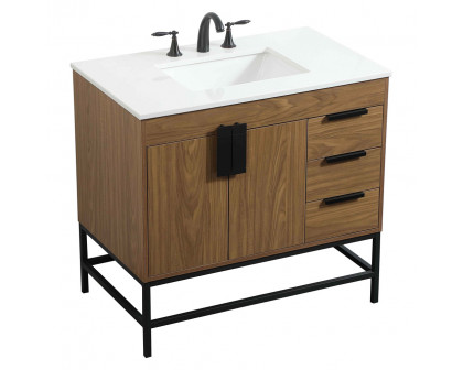 Elegant Bathroom Vanity - Walnut Brown (VF48836WB)