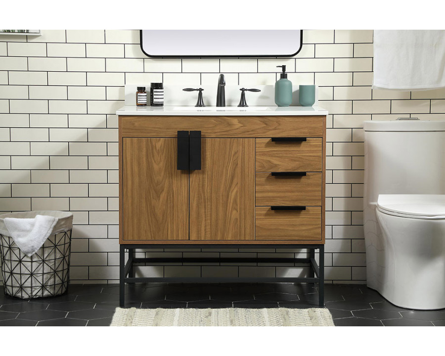 Elegant Bathroom Vanity - Walnut Brown (VF48836WB-BS)