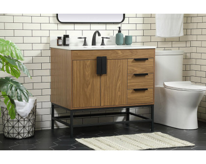 Elegant Bathroom Vanity - Walnut Brown (VF48836WB-BS)