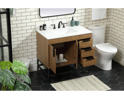 Elegant Bathroom Vanity - Walnut Brown (VF48836WB-BS)