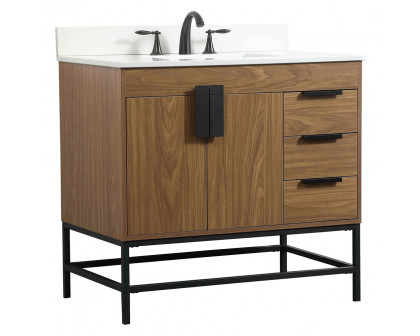 Elegant Bathroom Vanity - Walnut Brown (VF48836WB-BS)