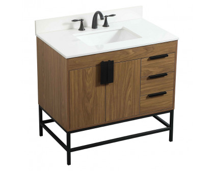 Elegant Bathroom Vanity - Walnut Brown (VF48836WB-BS)