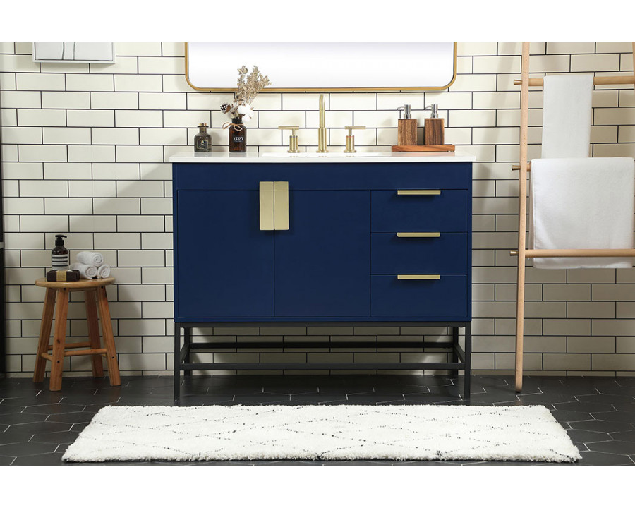 Elegant Bathroom Vanity - Blue (VF48842MBL)