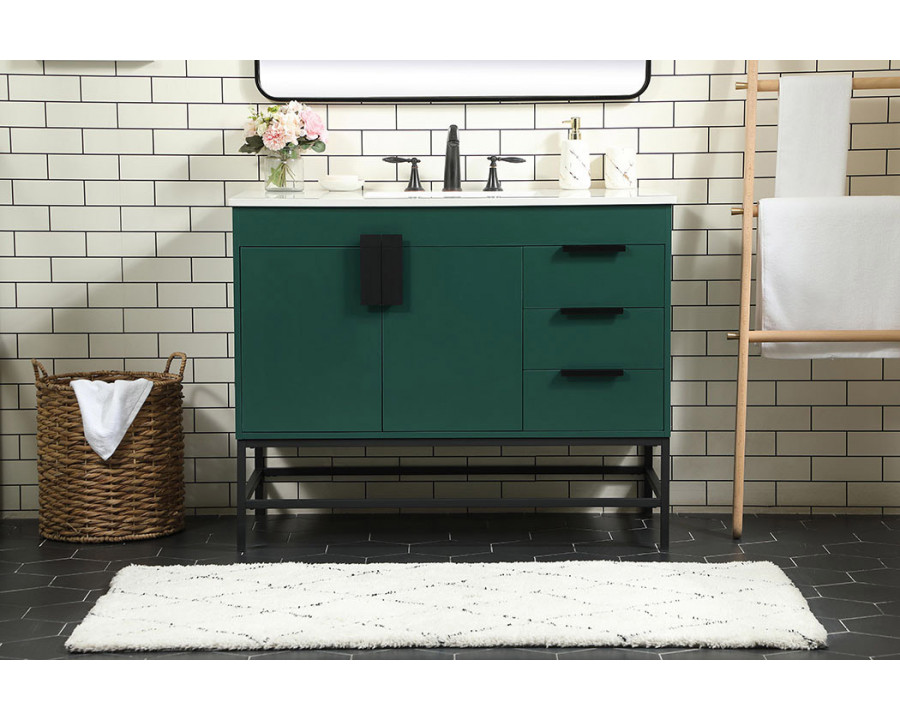 Elegant Bathroom Vanity - Green (VF48842MGN)