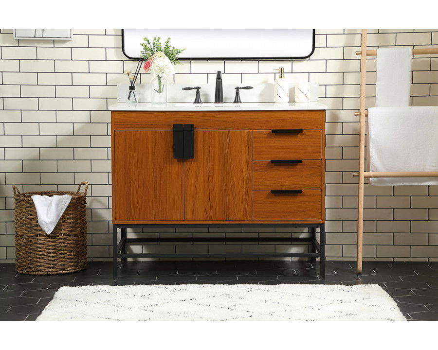 Elegant Bathroom Vanity - Teak (VF48842MTK-BS)