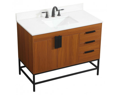 Elegant Bathroom Vanity - Teak (VF48842MTK-BS)