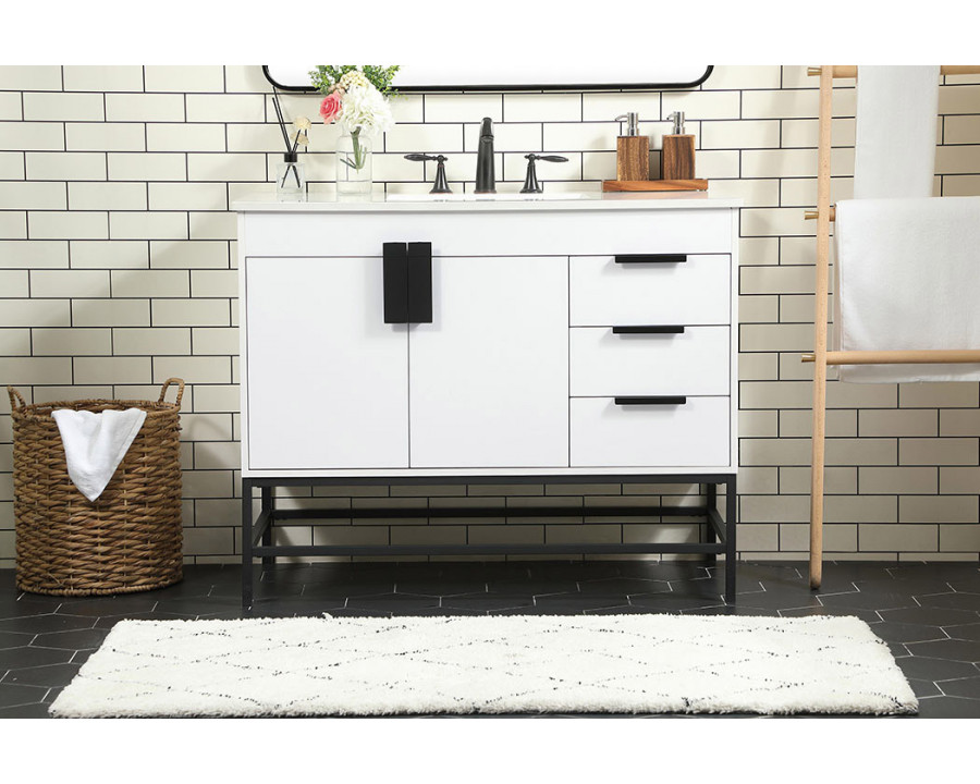 Elegant Bathroom Vanity - White (VF48842MWH)