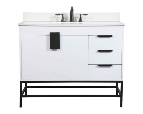 Elegant Bathroom Vanity - White (VF48842MWH-BS)