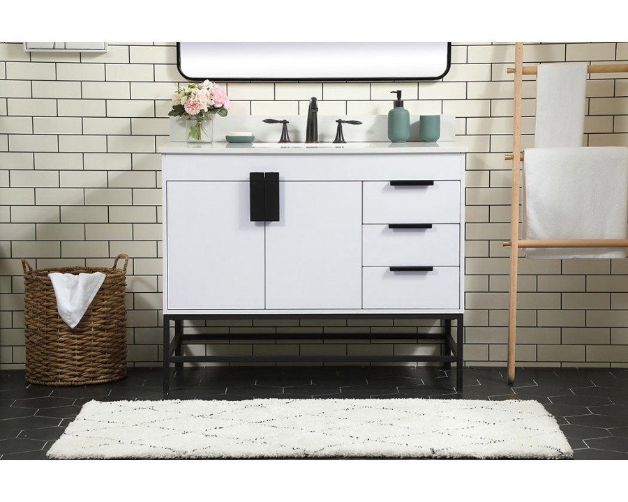 Elegant Bathroom Vanity - White (VF48842MWH-BS)