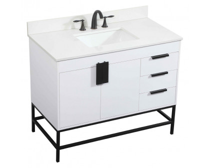 Elegant Bathroom Vanity - White (VF48842MWH-BS)