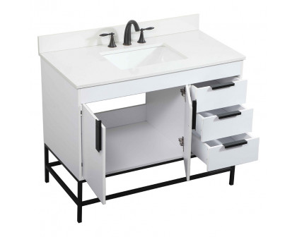 Elegant Bathroom Vanity - White (VF48842MWH-BS)