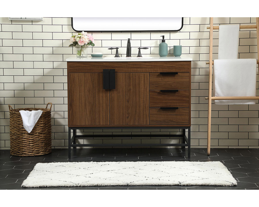 Elegant Bathroom Vanity - Walnut (VF48842MWT)