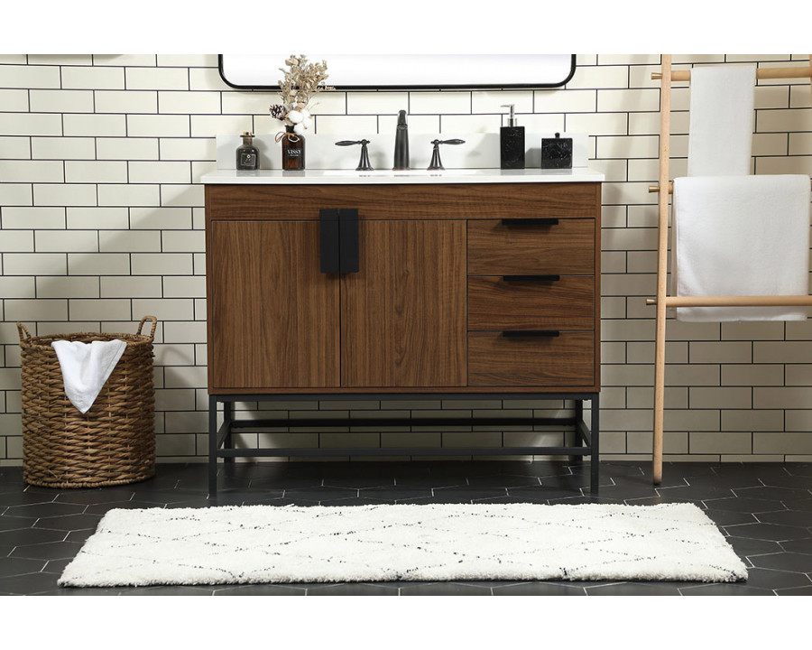 Elegant Bathroom Vanity - Walnut (VF48842MWT-BS)