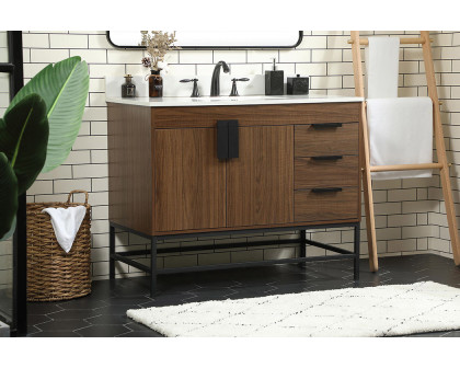 Elegant Bathroom Vanity - Walnut (VF48842MWT-BS)