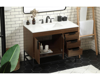 Elegant Bathroom Vanity - Walnut (VF48842MWT-BS)