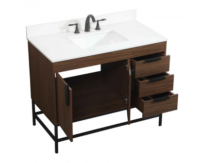 Elegant Bathroom Vanity - Walnut (VF48842MWT-BS)