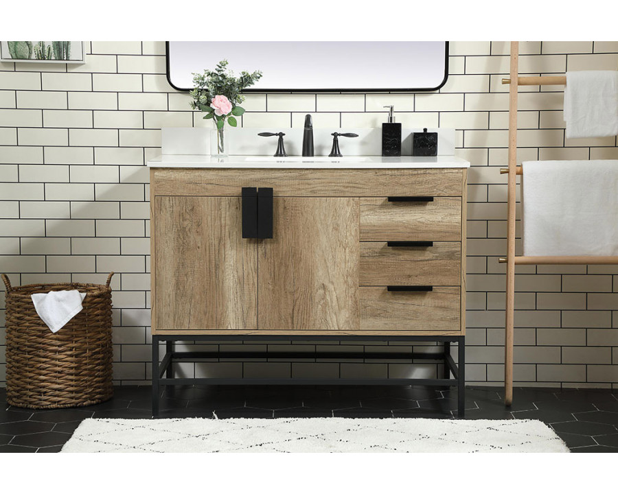 Elegant Bathroom Vanity - Natural Oak (VF48842NT-BS)