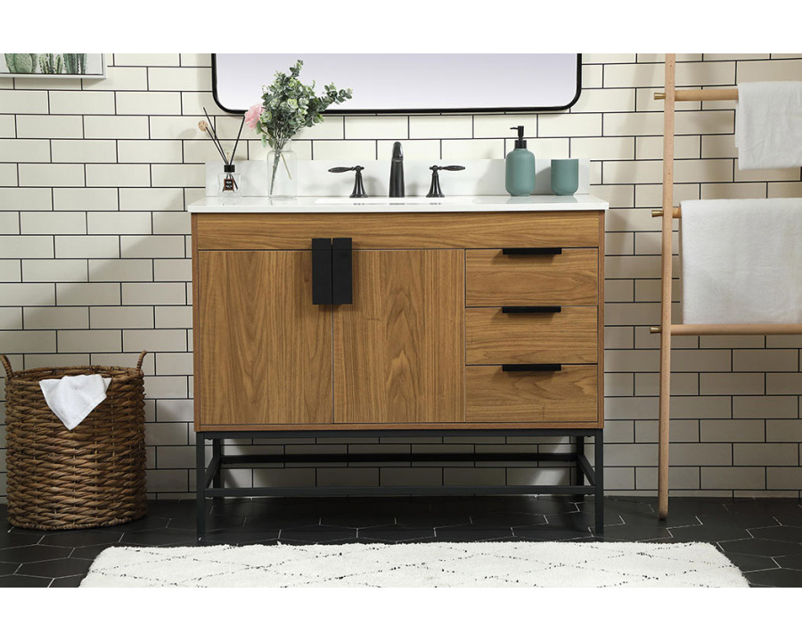 Elegant Bathroom Vanity - Walnut Brown (VF48842WB-BS)