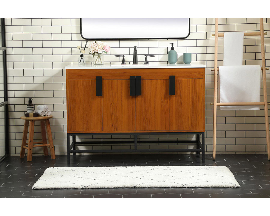 Elegant Bathroom Vanity - Teak (VF48848MTK)