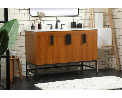 Elegant Bathroom Vanity - Teak (VF48848MTK-BS)