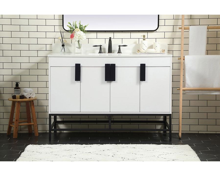 Elegant Bathroom Vanity - White (VF48848MWH-BS)