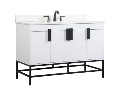 Elegant Bathroom Vanity - White (VF48848MWH-BS)