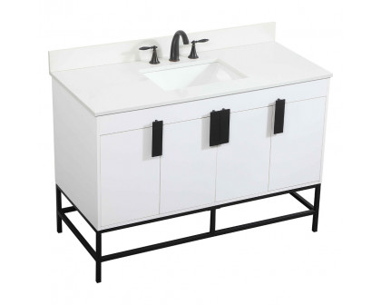 Elegant Bathroom Vanity - White (VF48848MWH-BS)