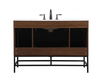 Elegant Bathroom Vanity - Walnut (VF48848MWT)