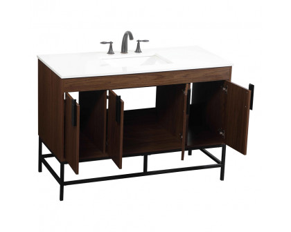 Elegant Bathroom Vanity - Walnut (VF48848MWT)