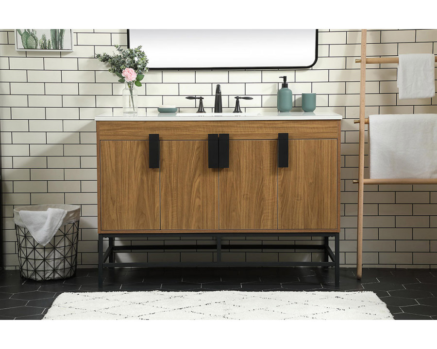 Elegant Bathroom Vanity - Walnut Brown (VF48848WB)