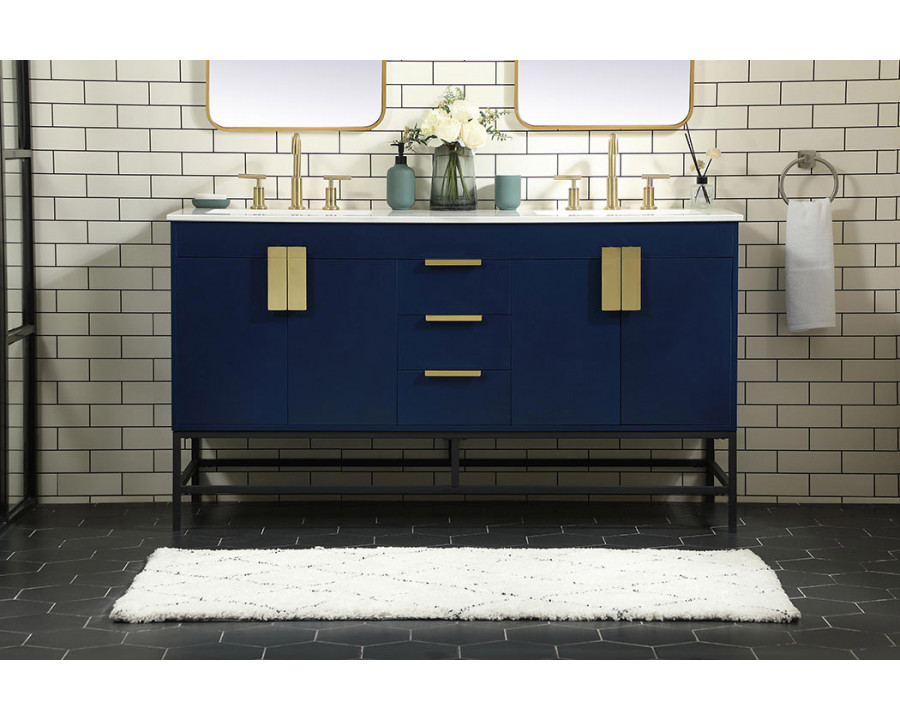 Elegant Bathroom Vanity - Blue (VF48860DMBL)