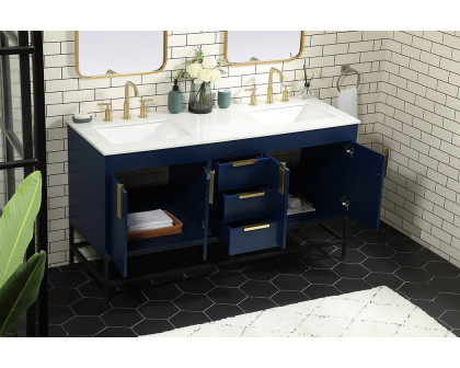 Elegant Bathroom Vanity - Blue (VF48860DMBL)