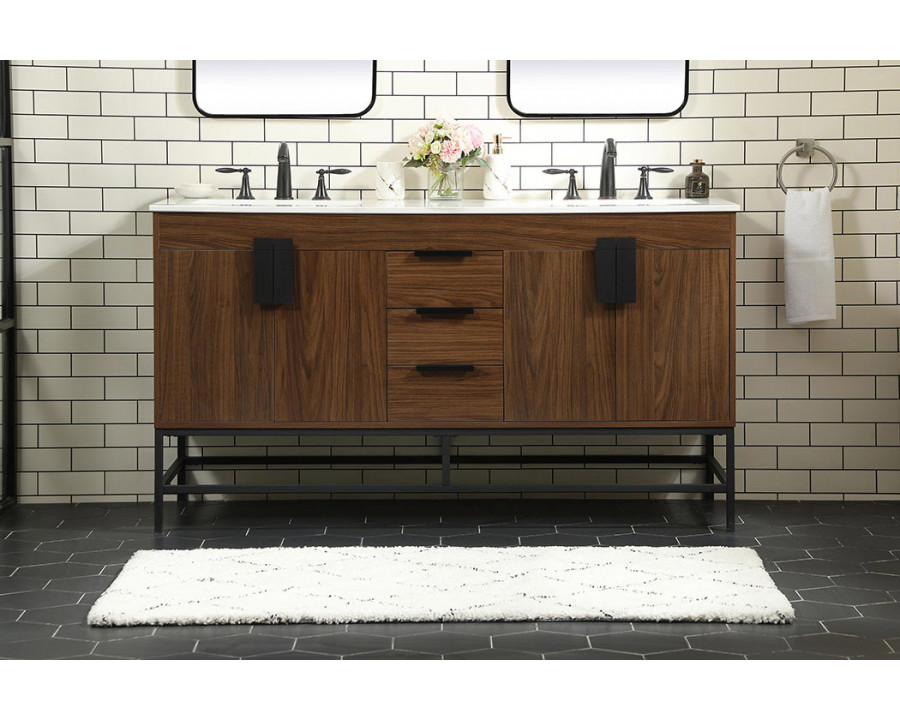 Elegant Bathroom Vanity - Walnut (VF48860DMWT)