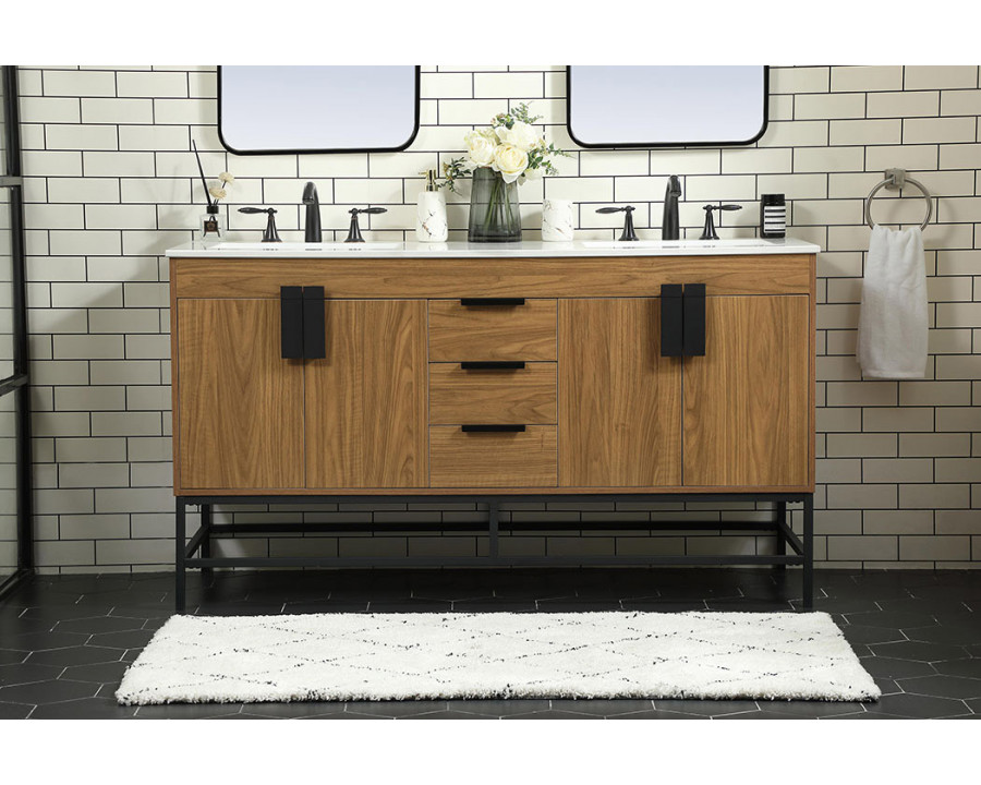 Elegant Bathroom Vanity - Walnut Brown (VF48860DWB)